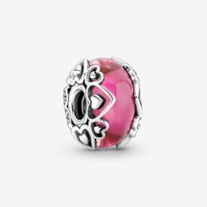 Pandora Reveal Your Love Pink Murano Glass Charm